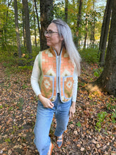 Load image into Gallery viewer, One-of-a-Kind: Geometric Floral Wool Blanket Vest (XS-M)
