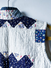 Load image into Gallery viewer, One-of-a-Kind: Indigo Chimney Sweep Quilt Vest (XS-M)
