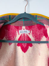 Load image into Gallery viewer, One-of-a-Kind: Fuchsia Floral Ukrainian Wool Blanket Flora Jacket (M)

