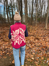 Load image into Gallery viewer, One-of-a-Kind: Ukrainian Fuchsia Berry Wool Blanket Vest (L/XL)
