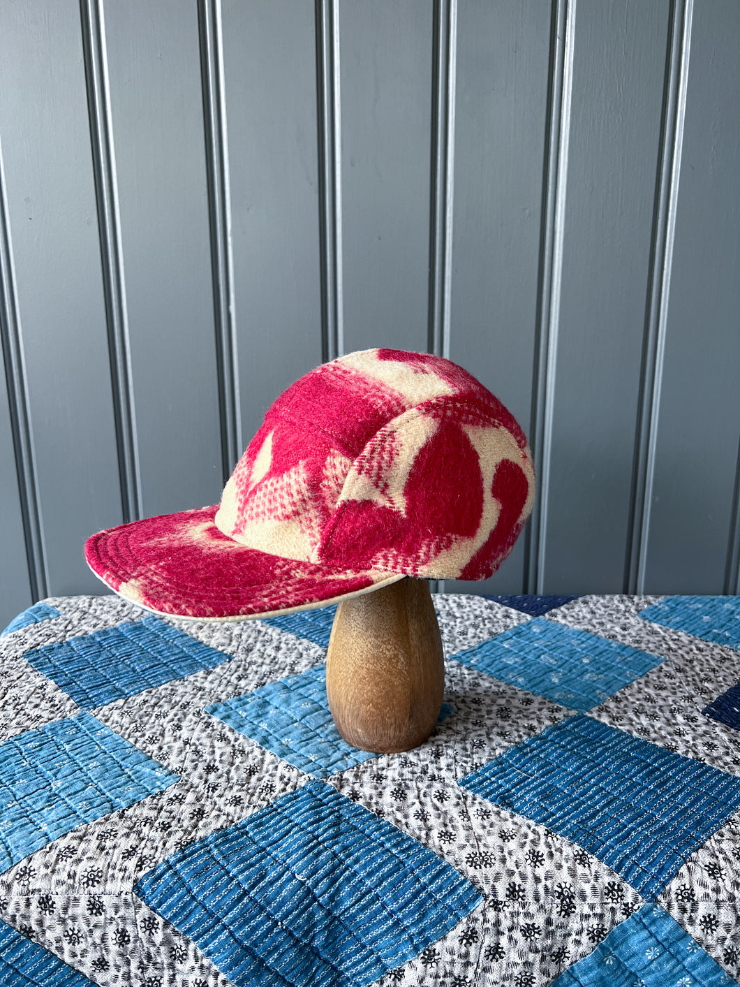 One-of-a-Kind: Vintage Ukrainian Wool Blanket 5 Panel Hat