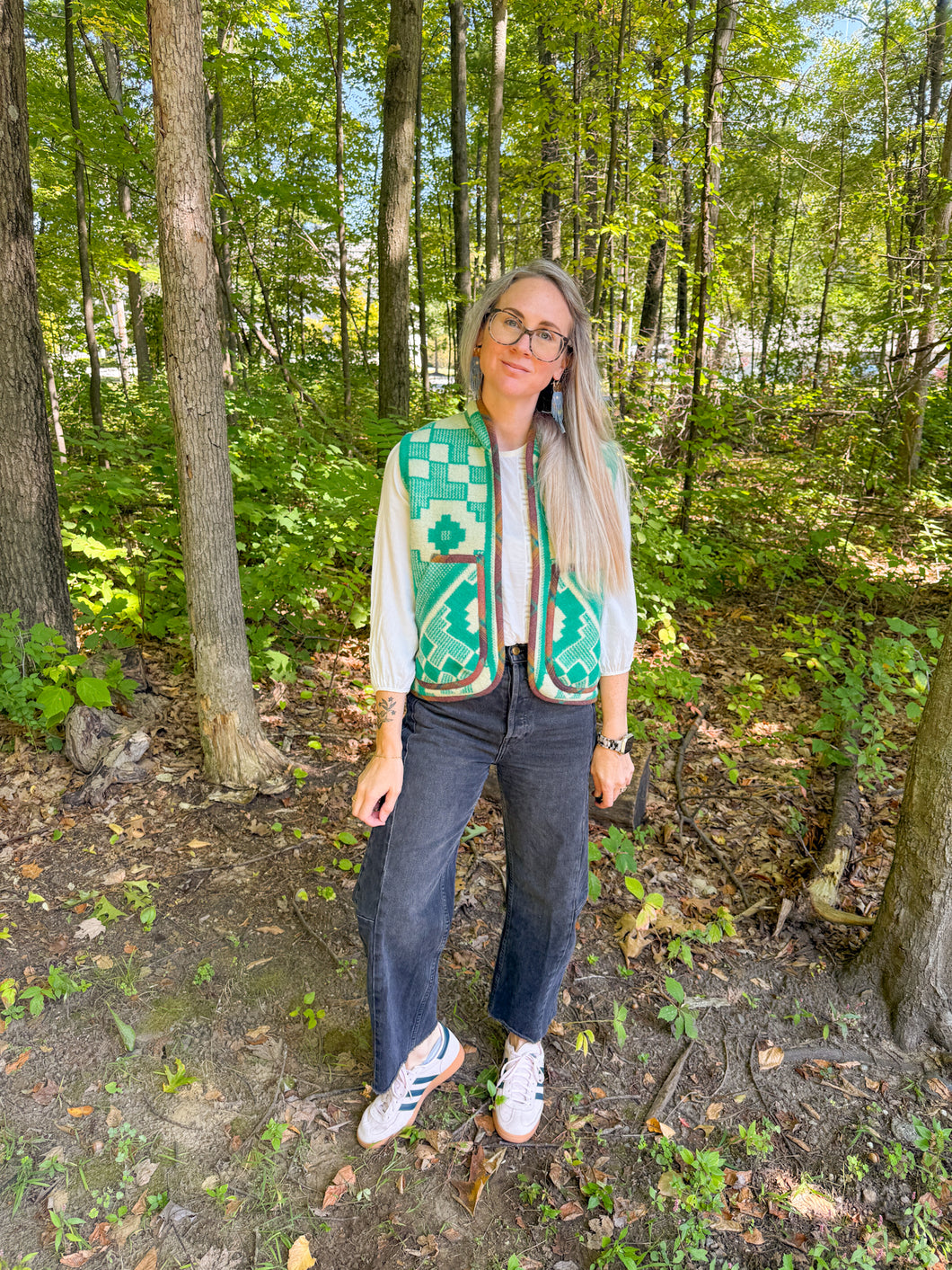 One-of-a-Kind: Vintage Geometric Blanket Vest (XS-M)