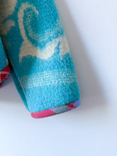 Load image into Gallery viewer, One-of-a-Kind: Bright Blue Floral Ukrainian Blanket Flora Jacket (M)
