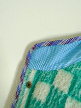 Load image into Gallery viewer, One-of-a-Kind: Green Geometric Ukrainian Blanket Flora Jacket (S)
