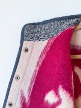 Load image into Gallery viewer, One-of-a-Kind: Burgundy Floral Ukrainian Blanket Flora Jacket (M)
