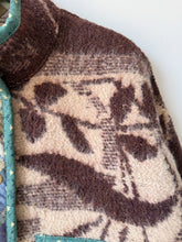 Load image into Gallery viewer, One-of-a-Kind: Chocolate Floral Ukrainian Blanket Flora Jacket (S)
