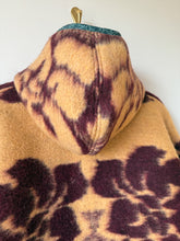 Load image into Gallery viewer, One-of-a-Kind: Plum and Tan Floral Ukrainian Blanket Hooded Flora Jacket (S)
