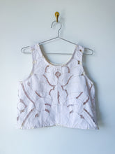 Load image into Gallery viewer, One-of-a-Kind: Cutwork Embroidered Coverlet Turnaround Tank (S)
