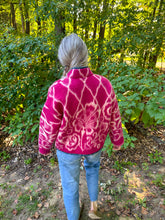 Load image into Gallery viewer, One-of-a-Kind: Green Geometric Floral Ukrainian Blanket Flora Jacket (S)
