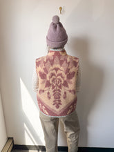 Load image into Gallery viewer, One-of-a-Kind: Dusty Mauve Floral Ukrainian Blanket Vest (M)
