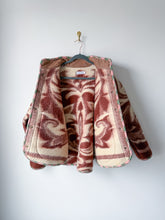 Load image into Gallery viewer, One-of-a-Kind: Chocolate Floral Ukrainian Blanket Flora Jacket (L)
