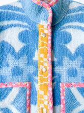 Load image into Gallery viewer, One-of-a-Kind: Blue Floral Ukrainian Blanket Flora Jacket (S)
