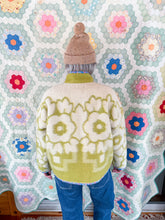 Load image into Gallery viewer, One-of-a-Kind: Celery Floral Ukrainian Wool Blanket Flora Jacket (M)
