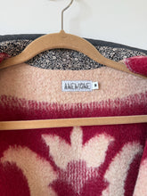 Load image into Gallery viewer, One-of-a-Kind: Burgundy Floral Ukrainian Blanket Flora Jacket (M)
