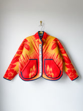 Load image into Gallery viewer, One-of-a-Kind: Red and Goldenrod Floral Ukrainian Blanket Flora Jacket (S)
