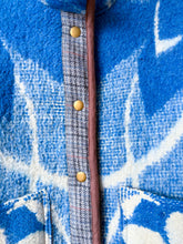 Load image into Gallery viewer, One-of-a-Kind: Blue Floral Ukrainian Blanket Flora Jacket (S)
