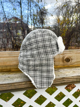 Load image into Gallery viewer, One-of-a-Kind: Homespun Gingham Aviator Quilt Hat (Adult Large)
