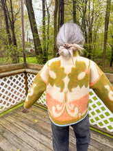 Load image into Gallery viewer, One-of-a-Kind: Orange and Green Floral Ukrainian Blanket Flora Jacket (S)
