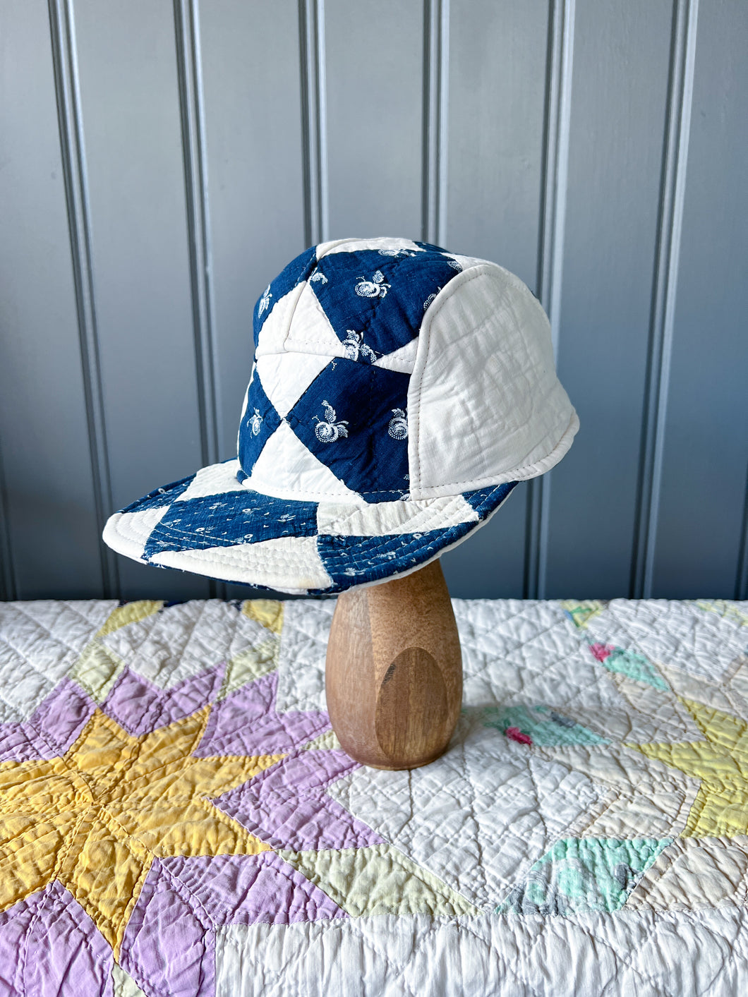 One-of-a-Kind: Indigo Nine Patch 5 Panel Hat