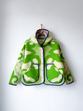 Load image into Gallery viewer, One-of-a-Kind: Spring Green Floral Ukrainian Blanket Hooded Flora Jacket (M)
