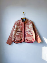 Load image into Gallery viewer, One-of-a-Kind: Orr Health Tan/Dusty Rose Wool Blanket Flora Jacket (M)
