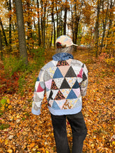 Load image into Gallery viewer, One-of-a-Kind: Triangle Block Cropped Chore Coat (L)
