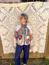 Load image into Gallery viewer, One-of-a-Kind: Hand-tied Log Cabin Flora Jacket (S)

