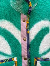 Load image into Gallery viewer, One-of-a-Kind: Green Ukrainian Blanket Flora Jacket (M)
