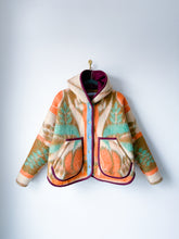 Load image into Gallery viewer, One-of-a-Kind: Multicolor Floral Ukrainian Blanket Hooded Flora Jacket (M)
