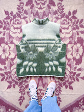 Load image into Gallery viewer, One-of-a-Kind: Deep Green Floral Ukrainian Blanket Vest (L/XL)
