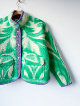 Load image into Gallery viewer, One-of-a-Kind: Green Floral Ukrainian Blanket Flora Jacket (S)
