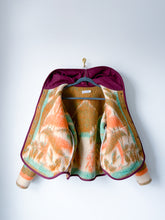 Load image into Gallery viewer, One-of-a-Kind: Multicolor Floral Ukrainian Blanket Hooded Flora Jacket (M)
