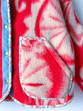 Load image into Gallery viewer, One-of-a-Kind: Coral Floral Ukrainian Blanket Hooded Flora Jacket (S)
