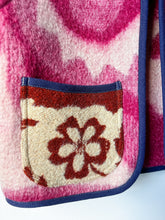 Load image into Gallery viewer, One-of-a-Kind: Ukrainian Floral Wool Blanket Colorblock Cropped Vest (XS-S)
