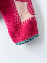 Load image into Gallery viewer, One-of-a-Kind: Burgundy and Rust Colorblock Floral Wool Ukrainian Blanket Flora Jacket (S)
