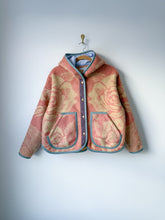 Load image into Gallery viewer, One-of-a-Kind: Golden Dawn Wool Blanket Hooded Flora Jacket (M)
