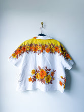 Load image into Gallery viewer, One-of-a-Kind: Vintage Autumn Rose Tablecloth Shaftsbury Shirt (L)
