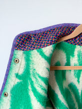 Load image into Gallery viewer, One-of-a-Kind: Green Floral Ukrainian Blanket Flora Jacket (S)
