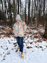 Load image into Gallery viewer, One-of-a-Kind: Half Square Triangle Flora Jacket (L)
