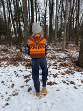 Load image into Gallery viewer, One-of-a-Kind: Orange/Brown Floral Wool Blanket Vest #2 (XS-M)
