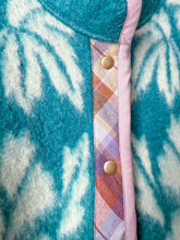 Load image into Gallery viewer, One-of-a-Kind: Turquoise Floral Ukrainian Blanket Flora Jacket (M)
