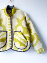 Load image into Gallery viewer, One-of-a-Kind: Celery Spade Floral Ukrainian Blanket Flora Jacket (S)

