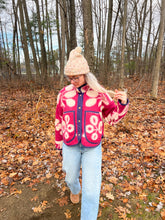 Load image into Gallery viewer, One-of-a-Kind: Fuchsia Berry Ukrainian Wool Blanket Flora Jacket (S)
