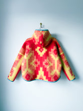 Load image into Gallery viewer, One-of-a-Kind: Geometric Ukrainian Blanket Hooded Flora Jacket (M)
