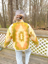 Load image into Gallery viewer, One-of-a-Kind: Orange/Green Floral Ukrainian Blanket Flora Jacket (M)
