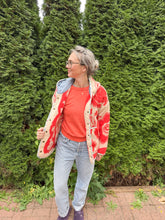 Load image into Gallery viewer, One-of-a-Kind: Cherry Floral Ukrainian Blanket Flora Jacket (S)
