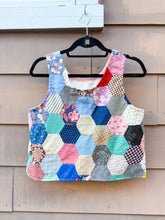 Load image into Gallery viewer, One-of-a-Kind: Antique Hexagon Quilt Top Turnaround Tank (S)
