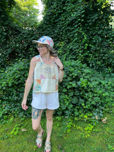 Load image into Gallery viewer, One-of-a-Kind: Feedsack Floral Shoofly Turnaround Tank (M)
