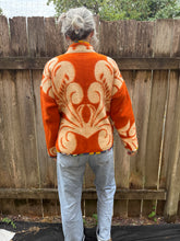 Load image into Gallery viewer, One-of-a-Kind: Roasted Pumpkin Ukrainian Blanket Flora Jacket (M)
