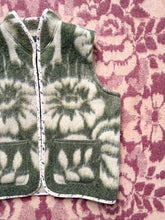 Load image into Gallery viewer, One-of-a-Kind: Deep Green Floral Ukrainian Blanket Vest (L/XL)
